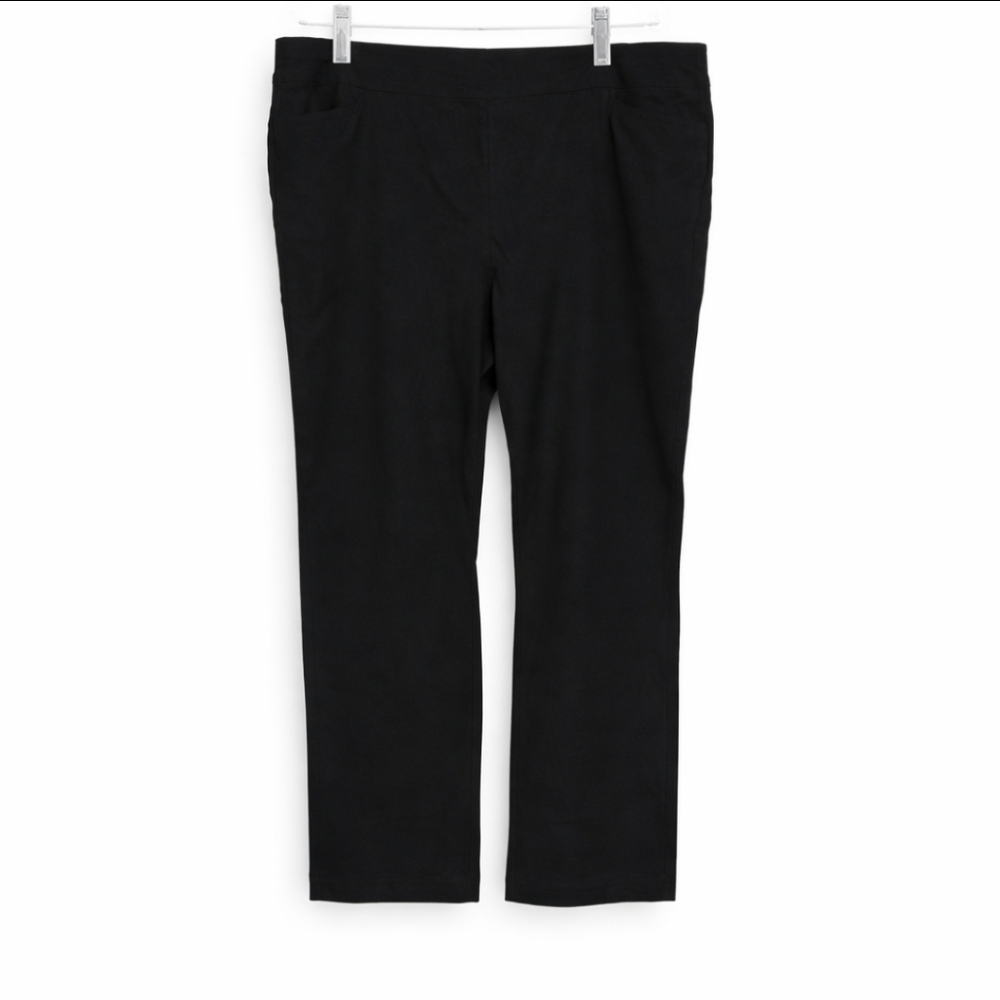 Chicos Black Stretch High-waisted Straight Leg Ankle Pants Sz 3 (XL)